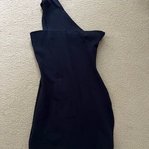 Blue mini one sleeve dress